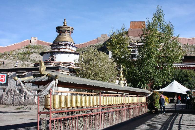113 Prayer wheels in the Palkhor Chiode.jpg
